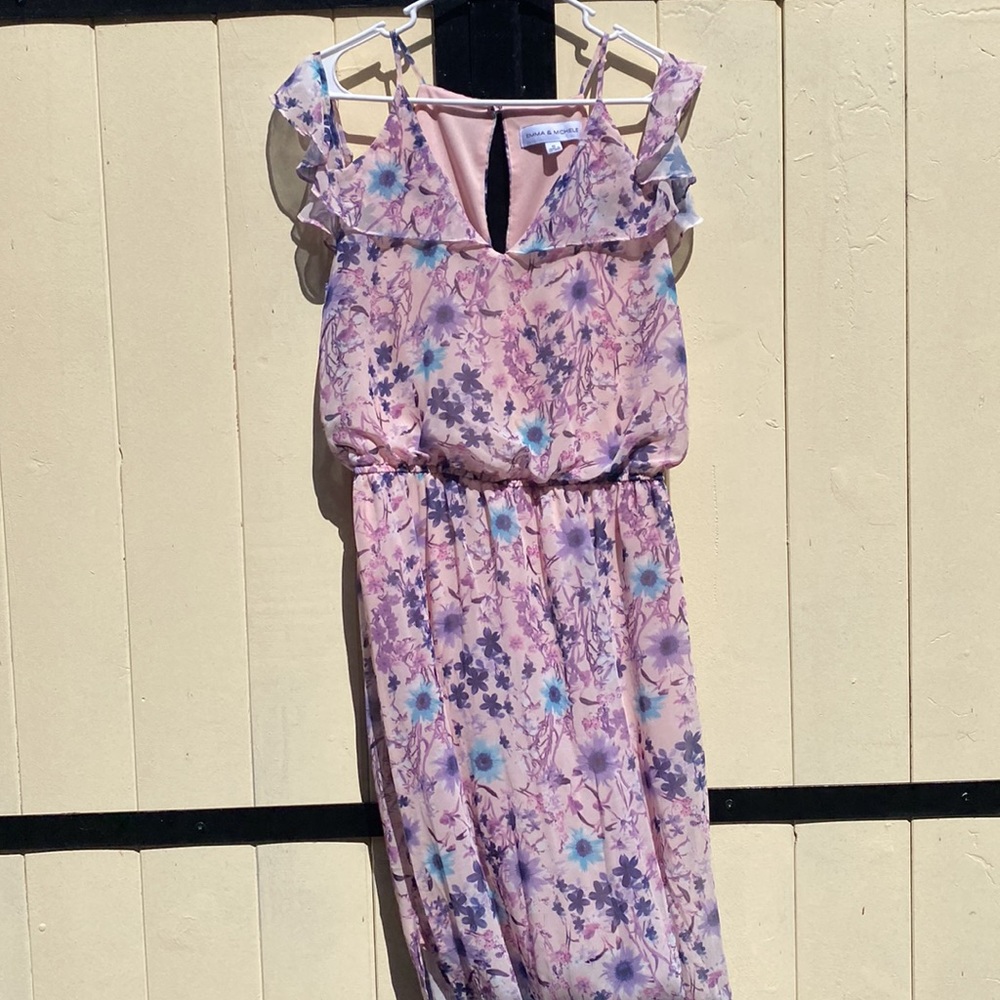 Pink/Pastel maxi dress (Light pink floral maxi dress) spring, summer, engagement